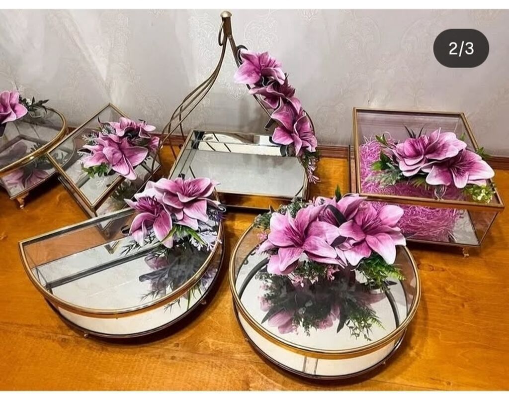 Novruz/söz kəsimi/nişan üçün bəzədilmiş xonça və vitrin qutuları dəsti — Mallar, Xırdalan (5)