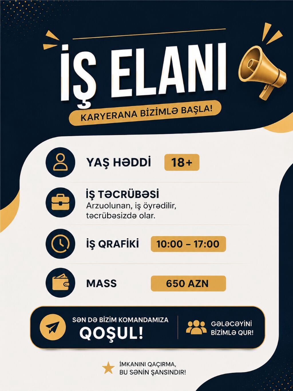 HR menecer tələb olunur, 18-29 yaş, Təcrübəsiz — İş, Bakı