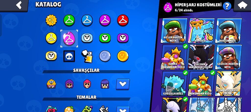 Brawl Stars oyunu üçün inkişaf etmiş hesab - Kupa yolu: 100.002 — Sikkələr, Qəbələ (10)