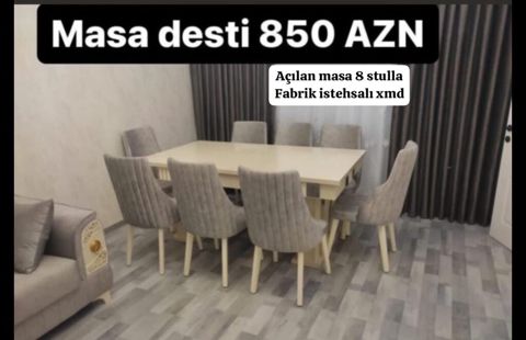 Masa dəsti – 850 AZN - Açılan masa: ehtiyac olduqda ölçüsü böyüdülə — Xırdalan