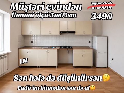 *Mətbəx mebellərinin sifarişlə hazırlanması✔️* Ölçü : 3metr03sm☑️