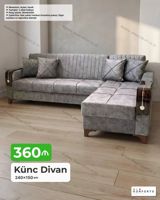 Künc Divan – 240×150 sm - Açılan, bazalı mexanizm: gündəlik — Mebel