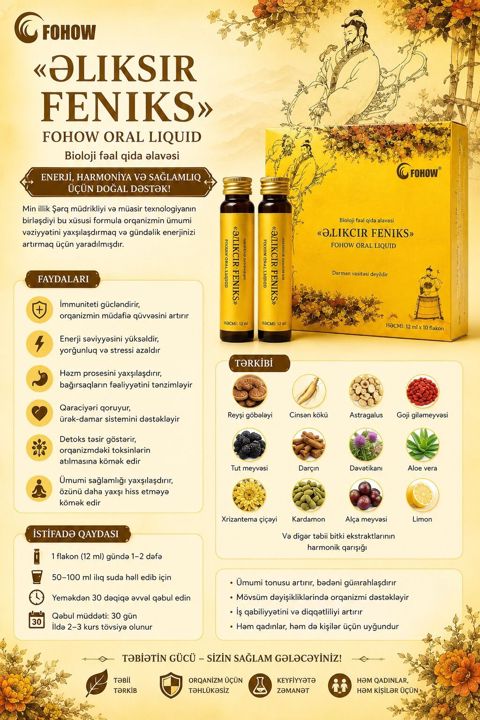 Tez təsir edən yüksək effektivli bioimmunorequlyator, tərkibinə Çin