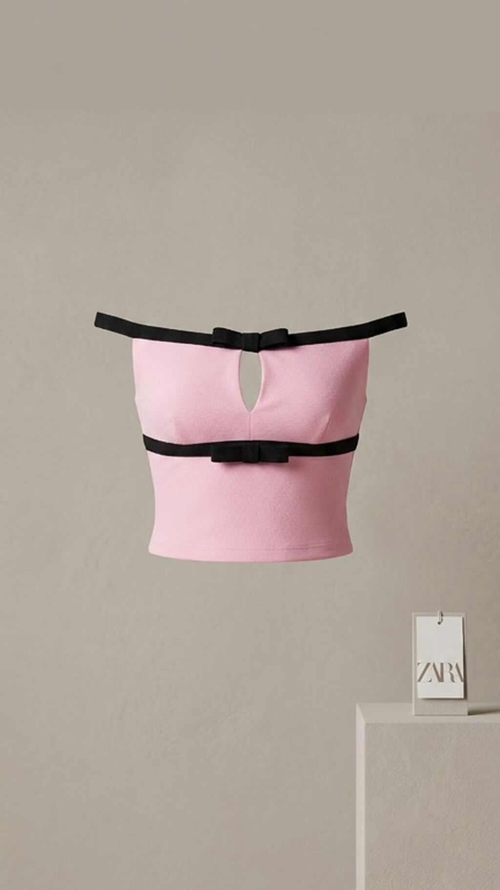 Zara qadın topu – zərif dizayn - Model: qısa kəsimli crop-top - Rəng