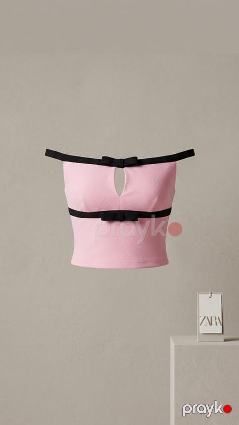 Zara qadın topu – zərif dizayn - Model: qısa kəsimli crop-top - Rəng