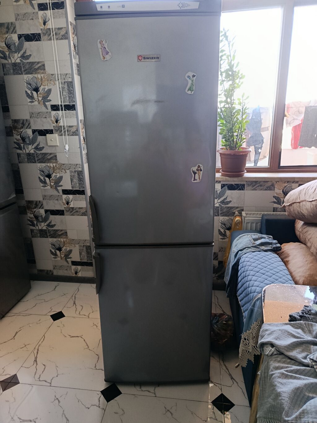 SWIZER iki qapılı soyuducu - Rəng: metalik boz (inox üslubunda) - — Soyuducular, Xırdalan