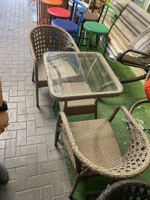 Rattan terras dəsti – 3 hissə - Tərkib: 2 ədəd kreslo + 1 ədəd stol -