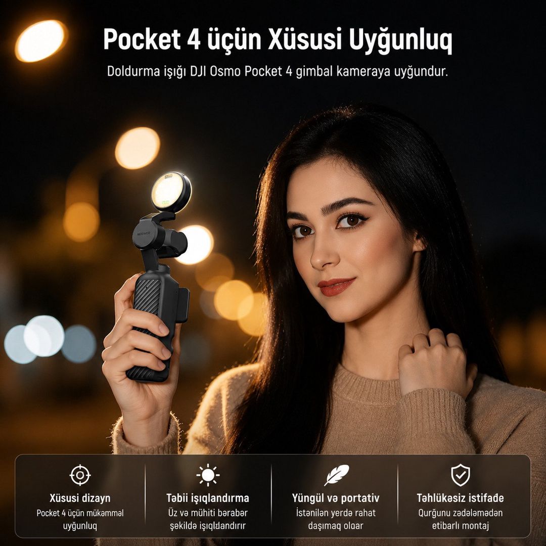 Neewer M29 DJI OSMO Pocket 4 işığı — Elektronika, Bakı (6)