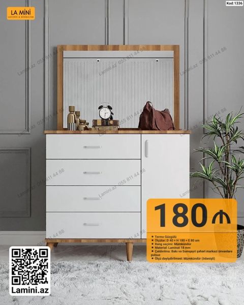 Termo güzgülü komod Xüsusiyyətlər: - Model kodu: 1336 - Material: 18 — Lamini Mebel — Komodlar və tumbalar