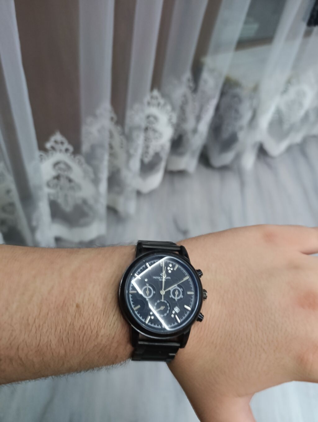 Qara rəngli kişi qol saatı Patek Philips - Korpus və qolbaq: metal — Qol saatları, Bakı