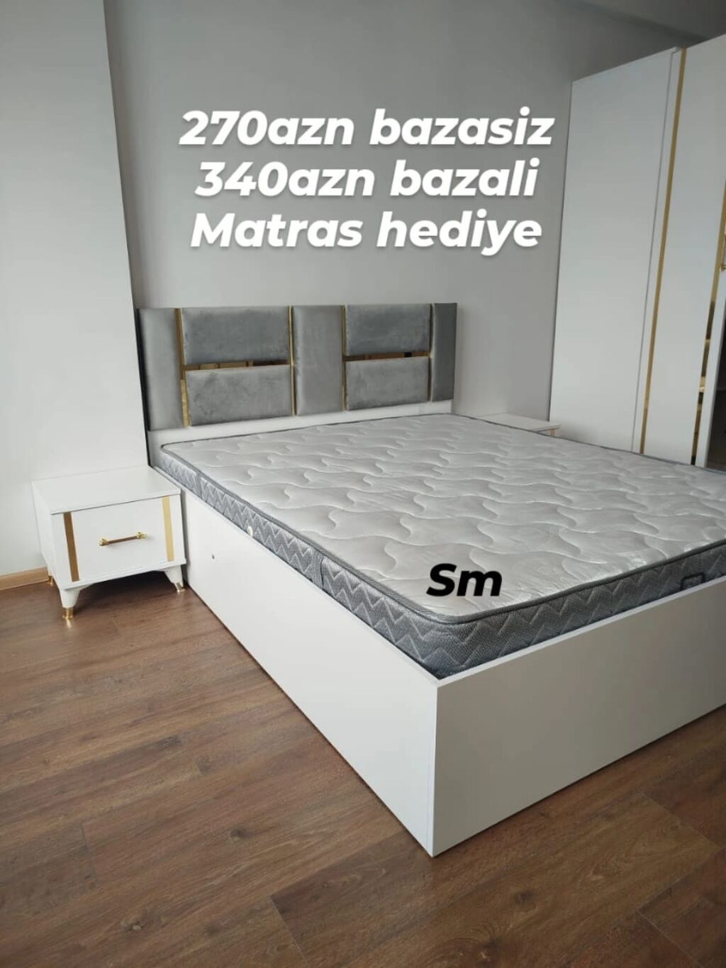 Taxt – müxtəlif modellər - Rəng: ağ və bej tonlarda - Başlıq: yumşaq — Yataq otağı mobilya dəstləri, Digah (3)