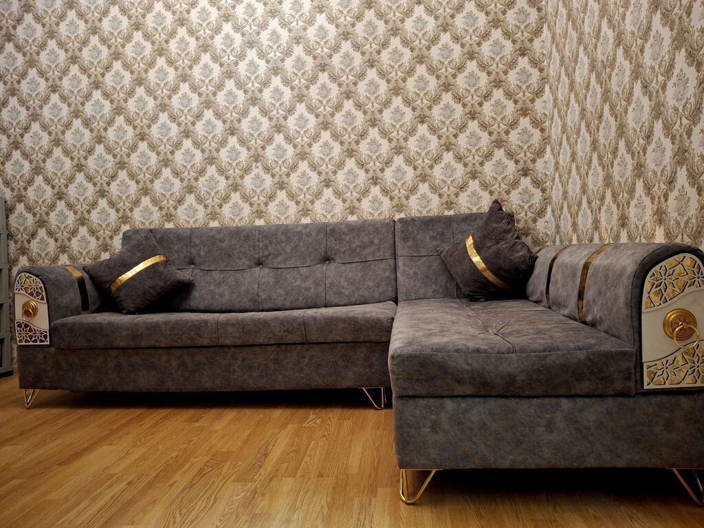 2 ay istifadə olunmuş künc divan, bazalı, açılan — Yumşaq mobilya, Bakı (2)