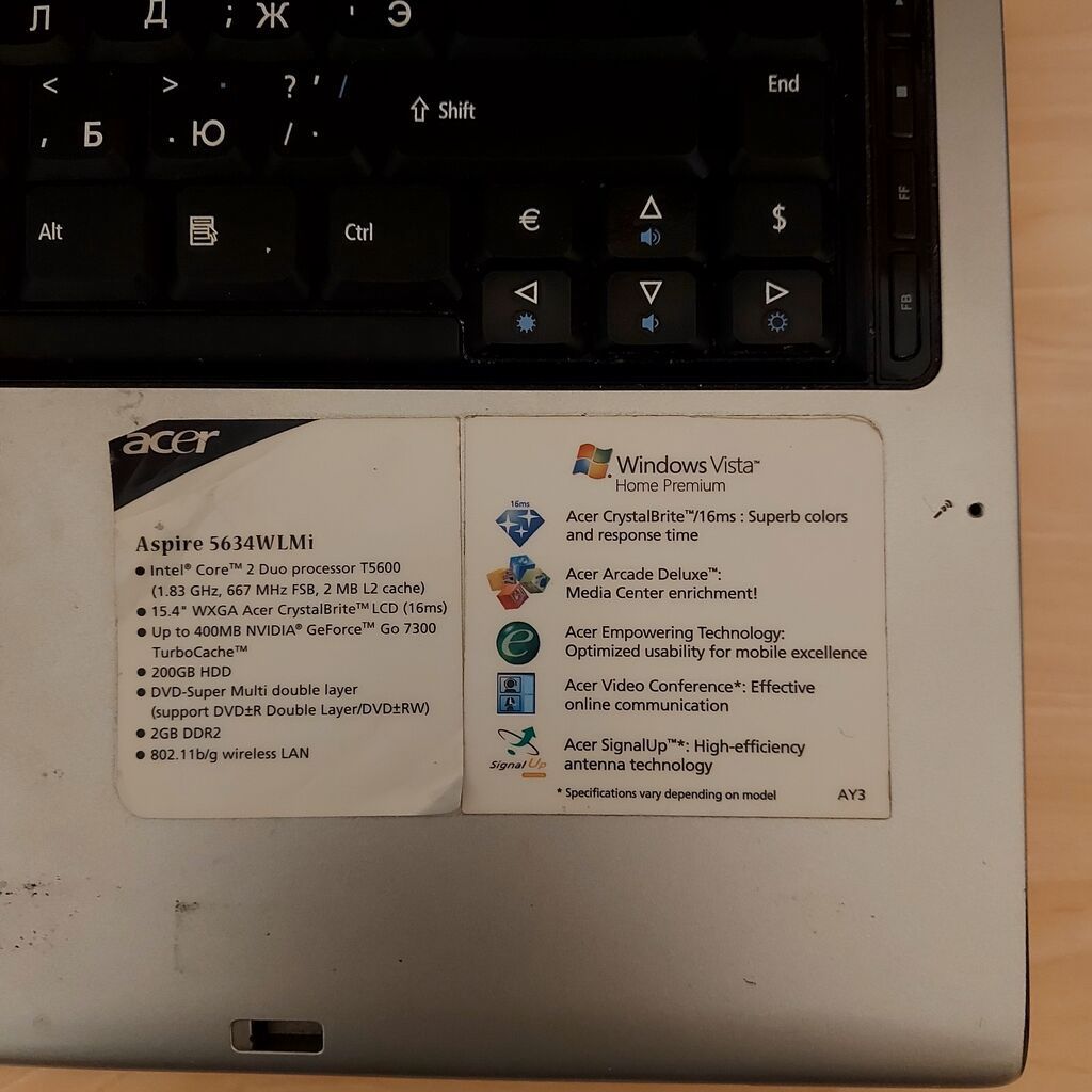 Acer Aspire 5630/LMi noutbuk Acer Aspire 5634WLMi noutbuk – təmirlik — Acer, Bakı (6)