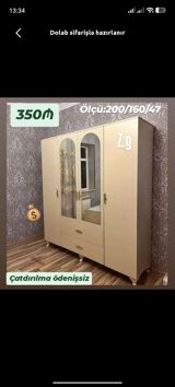 Düz dolab, Yataq otağı üçün, Paltar üçün, Açılan, Korpuslu, 4 qapılı — Mebel evim