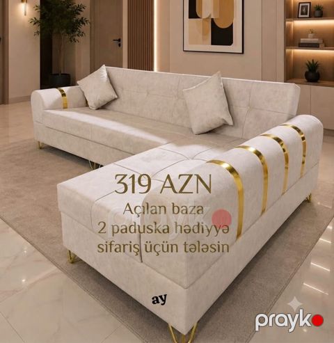 🛋 *Künc Divan – cəmi 319azn* 📏 Ölçü: 160×260 🤌 Rəng seçimi var ✔