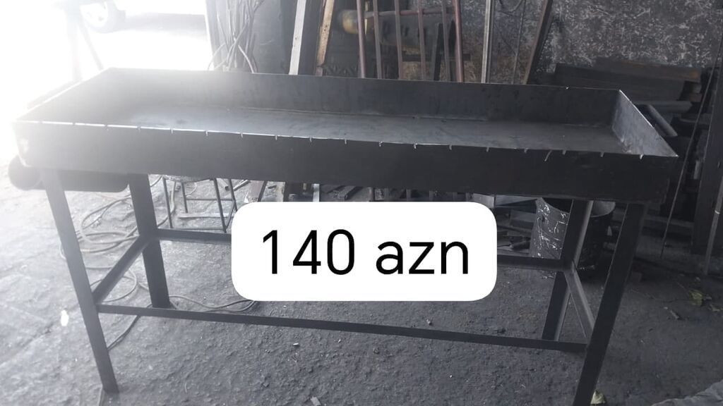 Metaldan hazırlanmış böyük ölçülü manqal/sac sobası stendi Manqal — Mallar, Bakı