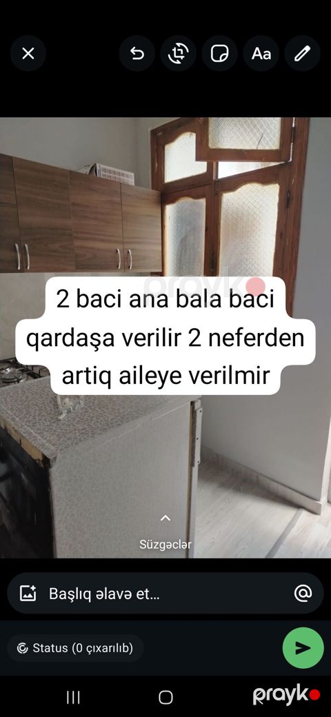 35 kv. m, 1 otaqlı, Kombi, Qaz, Su