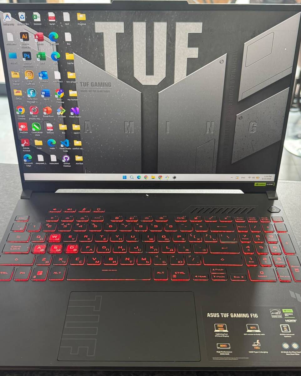 ASUS TUF Gaming F16 | i7-14650HX | RTX 5060 | 16GB | 1TB SSD — Elektronika, Bakı