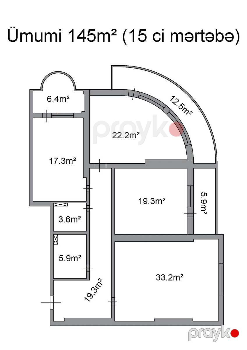 Satılır 3 otaqlı yeni tikili 145 m² — Mənzil, Bakı (2)