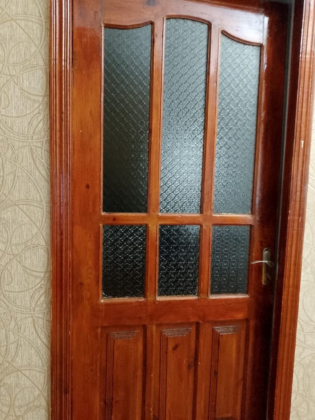 Şüşəli taxta otaq qapısı - 3 ədəd Qapı yaxşı vəziyyətdədir — Mallar, Bakı (3)