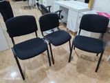 Qonaq/İclas zalı üçün uyğun 3 ədəd toplantı/stul dəsti - Rəng: qara - — Ofis mebeli