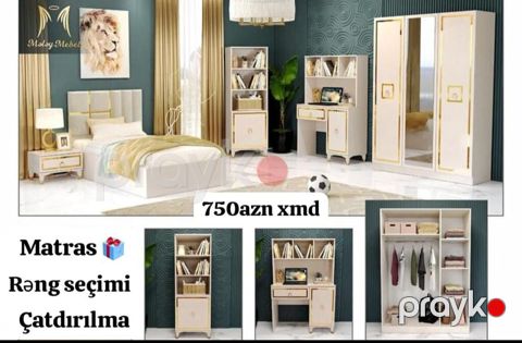 Uşaq/yeniyetmə üçün tam dəst mebel Dəst tərkibi: - Vahid üslubda