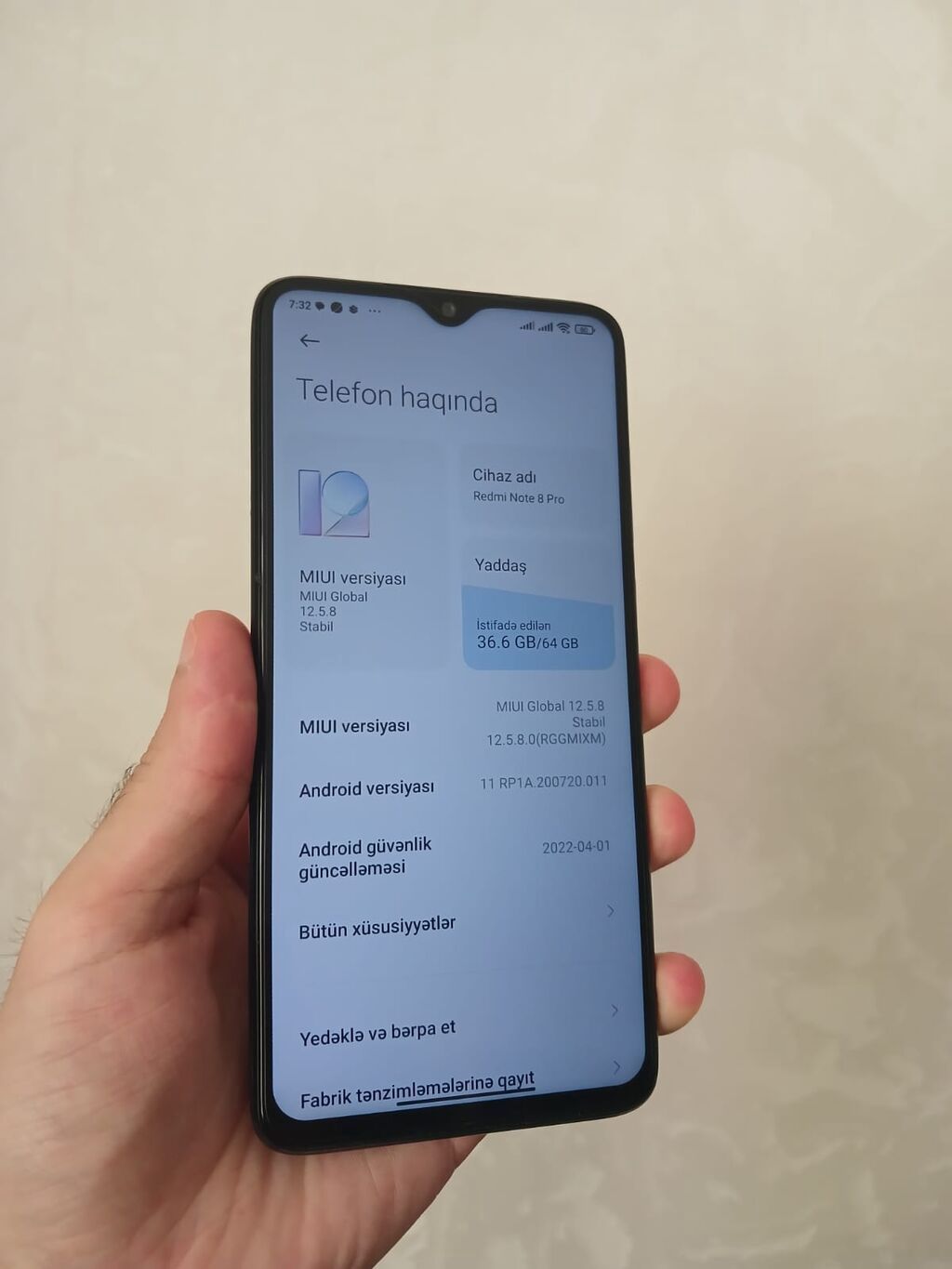 Redmi Note 8 Pro, 64 GB, rəng - Qara, Barmaq izi — Elektronika, Bakı (2)