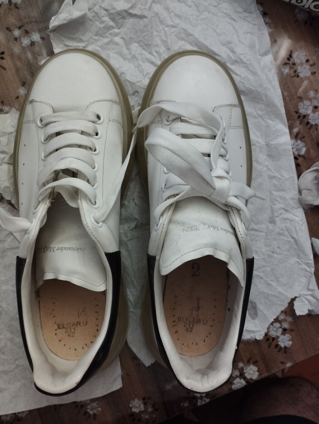 Alexander McQUEEN tərzində ağ kişi krossovkaları - Rəng: ağ, arxa — Şəxsi əşyalar, Bakı (4)