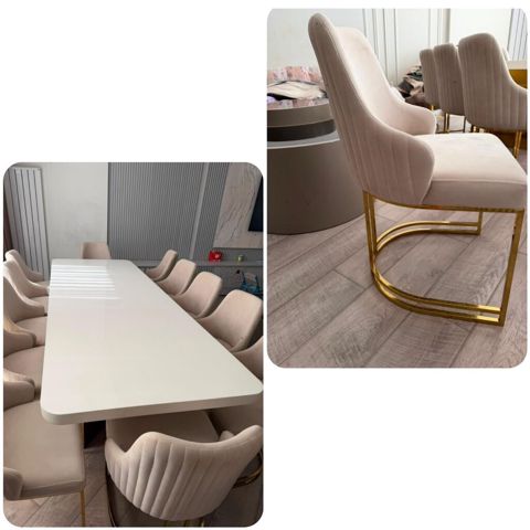 Qonaq otağı üçün, İşlənmiş, Kvadrat masa, 12 stul — Aişə Xanım — Stullar