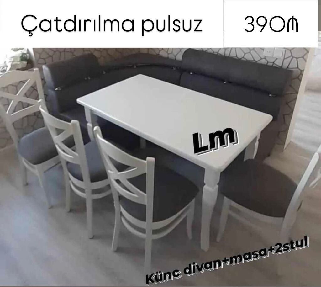 Mətbəx üçün praktiki mebel dəsti: - Künc divan - Aşağı oturacaqlı — Mebel, Bakı