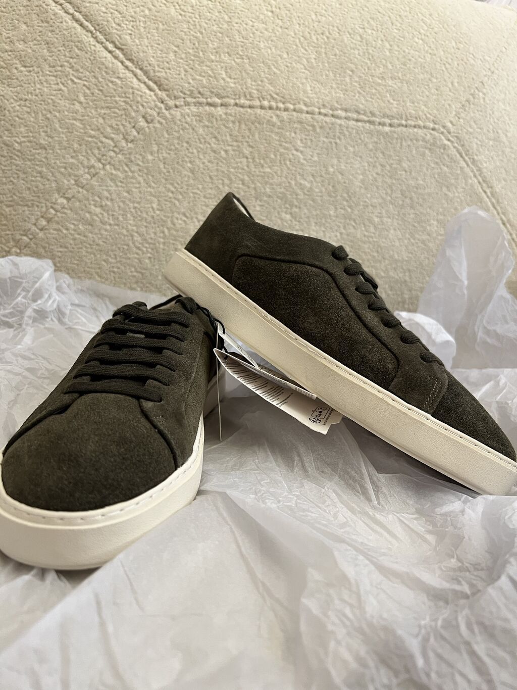 Zara KHAKI GREEN Leather Trainers 41 SİZE — Ayaqqabılar, Bakı (2)