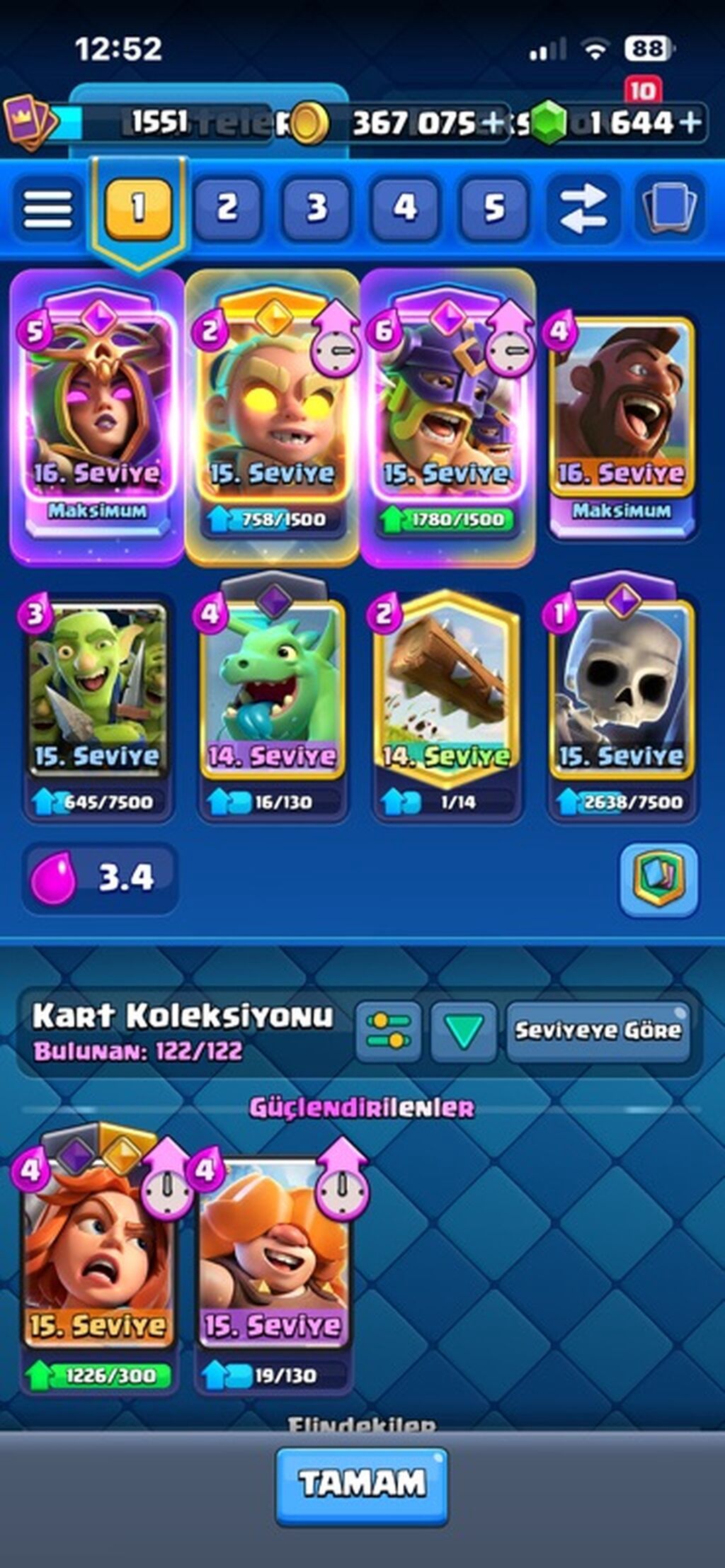Clash Royale hesabı – güclü resurs və kolleksiya - Kasa: 367 075 — Mallar, Digah (5)