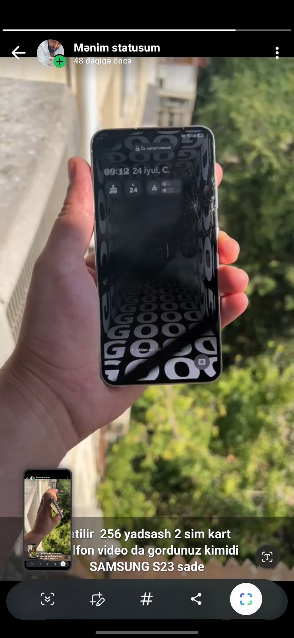 Samsung Galaxy S23, 256 GB, rəng - Bej, İki sim kartlı