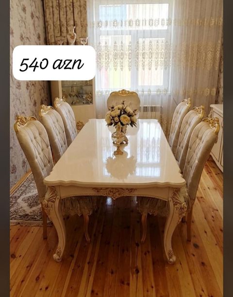 Qonaq otağı üçün masa desti - 8 stul, MDF — Bakı