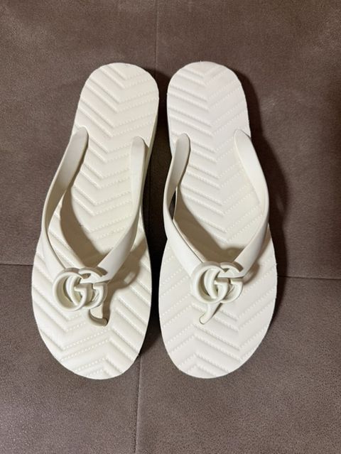 GUCCI rezin şlapon – ağ rəng Orijinal