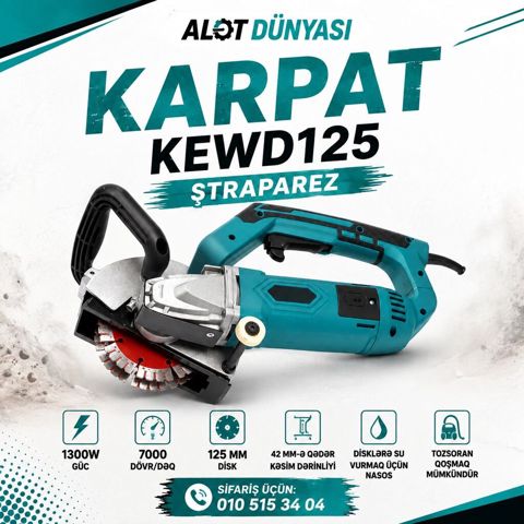 Karpat KEWD125 ştraparez — su nasos və tozsoran ilə