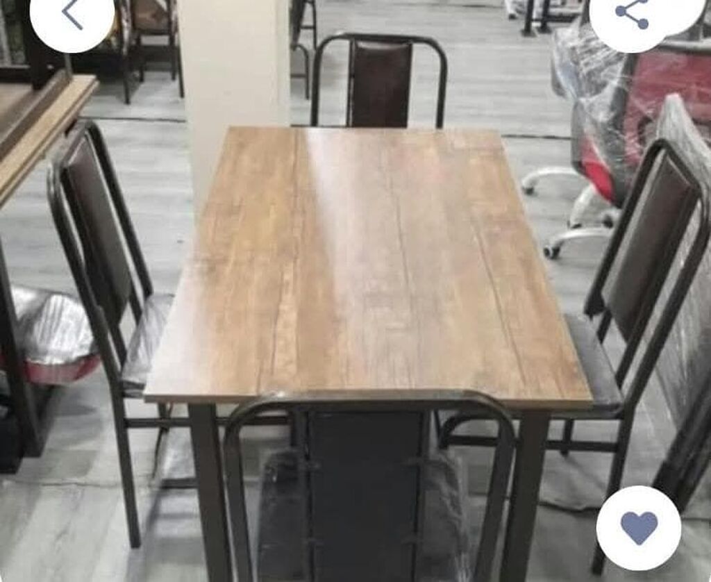 Anbardan satış: Masa + 4 oturacaq • Qiymət: 125 AZN (masa 4 — Mebel, Bakı