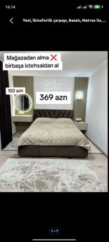 Yeni, İkinəfərlik çarpayı, Bazalı, Matras ilə — Furniture