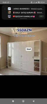 Ağ rəngli çoxbölməli dolab. Ölçüləri: - Dərinlik: 47 sm - Hündürlük — Furniture