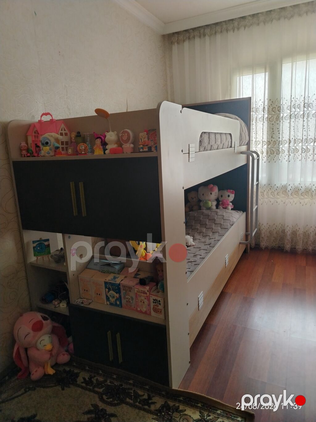 Uşaq iki mərtəbəli çarpayı və dolab-modul dəsti - Material — Mebel, Bakı (2)