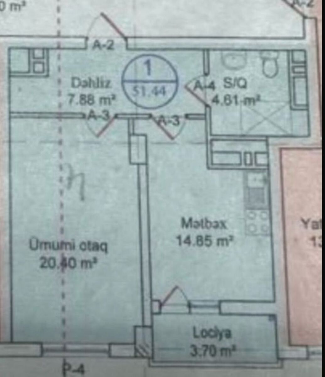 Satılır 1 otaqlı yeni tikili 52 m² — Mənzil, Bakı (2)