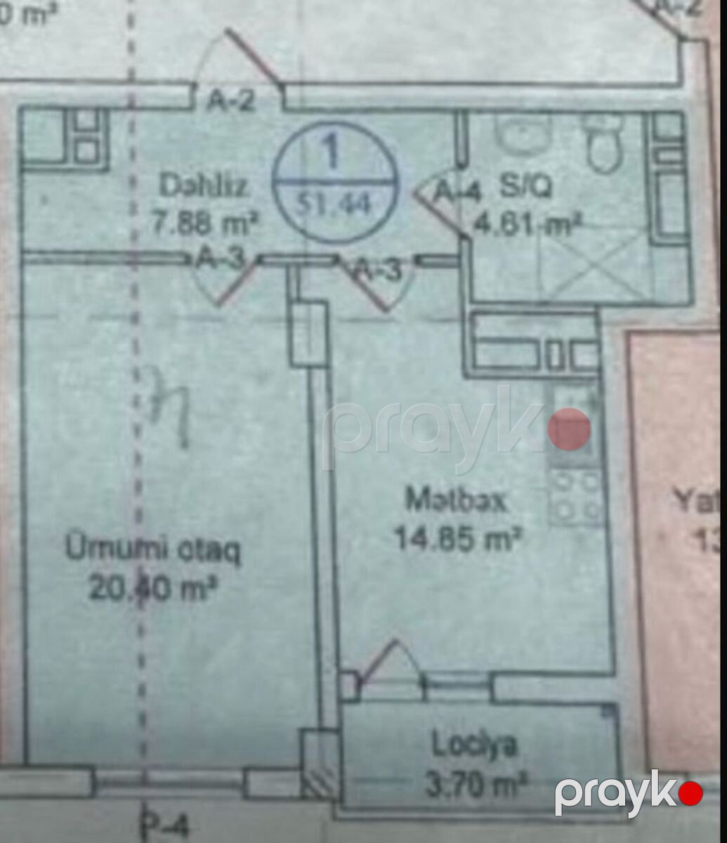 Satılır 1 otaqlı yeni tikili 52 m² — Mənzil, Bakı (2)