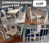 Masa + 6 stul dəsti - Klassik dizaynlı yemək masası və 6 ədəd — Furniture