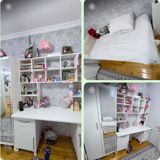 Genc odasi satılır 350 azn. Desde dolab+bazali yataq+yazi masası — Furniture
