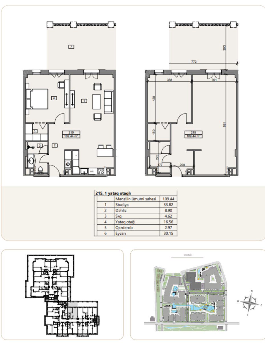 Satılır 2 otaqlı yeni tikili 109.5 m² — Mənzil, Bakı (9)