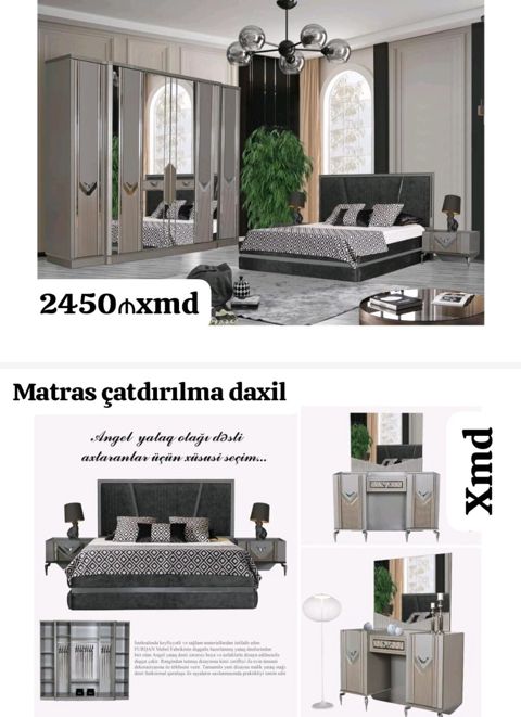 Angel yataq otağı dəsti Tərkibi: - Geniş 6 qapılı şkaf – mərkəzində