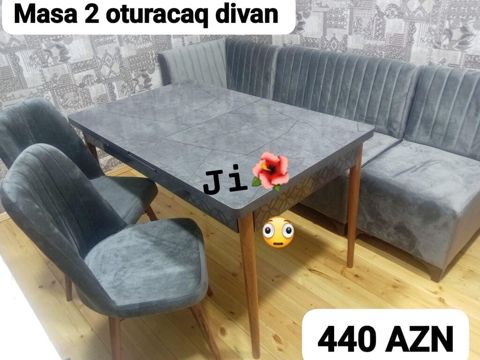 Künc divan və masa desti