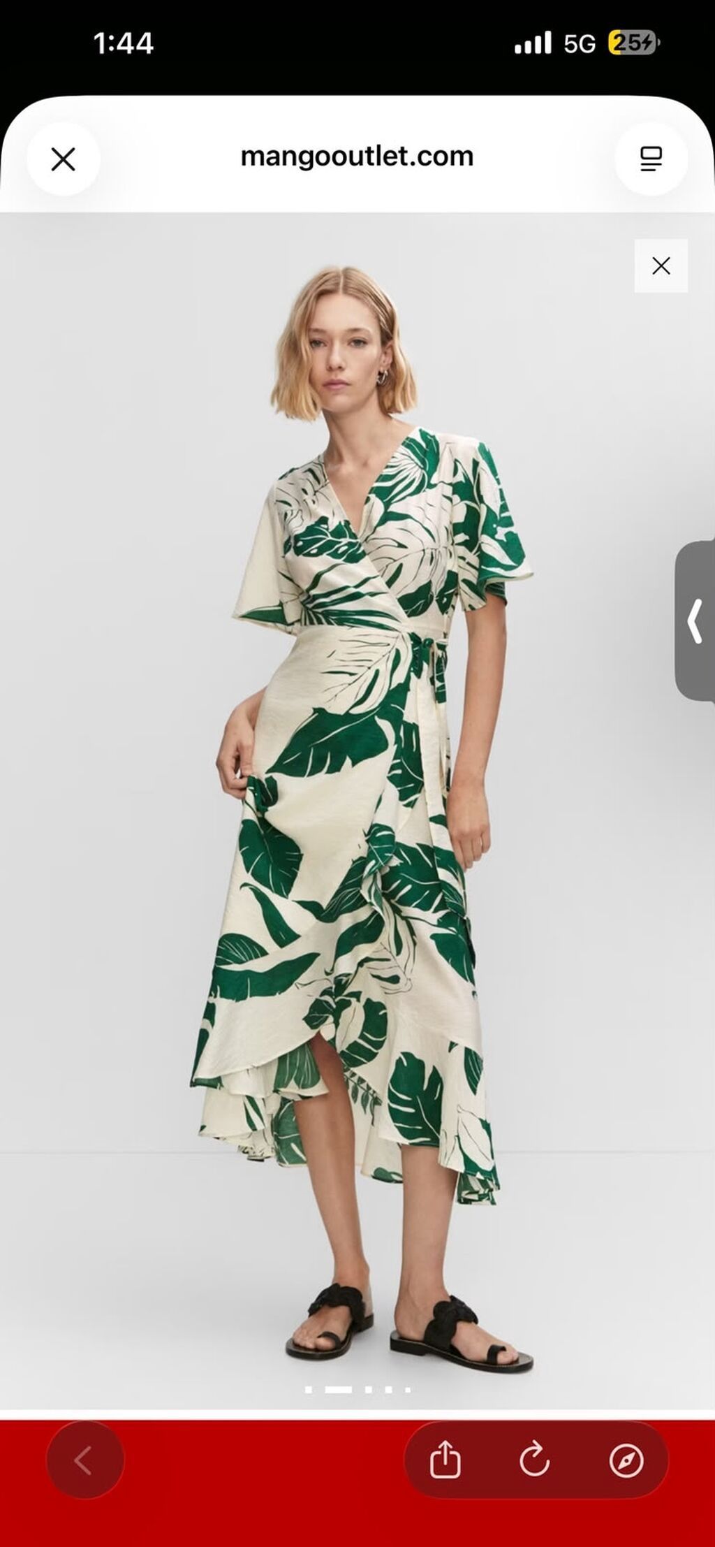 MANGO Tropical Print Wrap Dress – firfırlı, çarpaz bağlamalı midi don — Şəxsi əşyalar, Bakı (3)