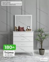 Trümo – 40×180×80 sm - Minimalist dizaynlı, ağ rəngdə trümo - 4 geniş — Ürünler