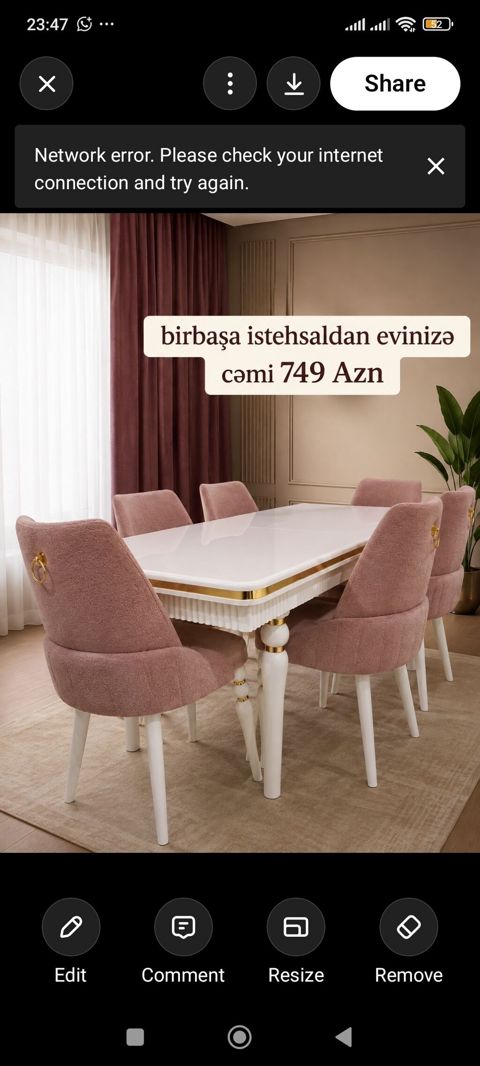 Mətbəx/Qonaq otağı üçün zərif yemək dəsti - 1 ədəd dikdörtqan formalı